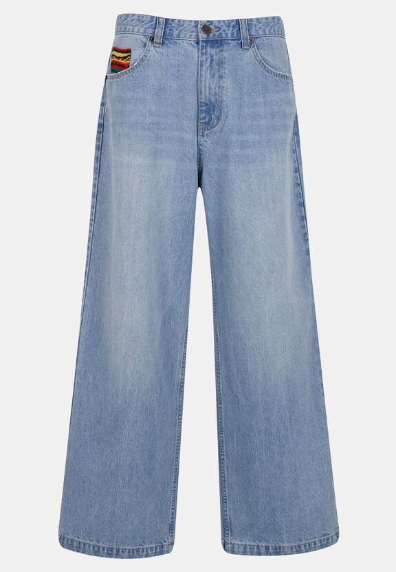 BAGGY JEANS PANTS KNIT DETAIL-4