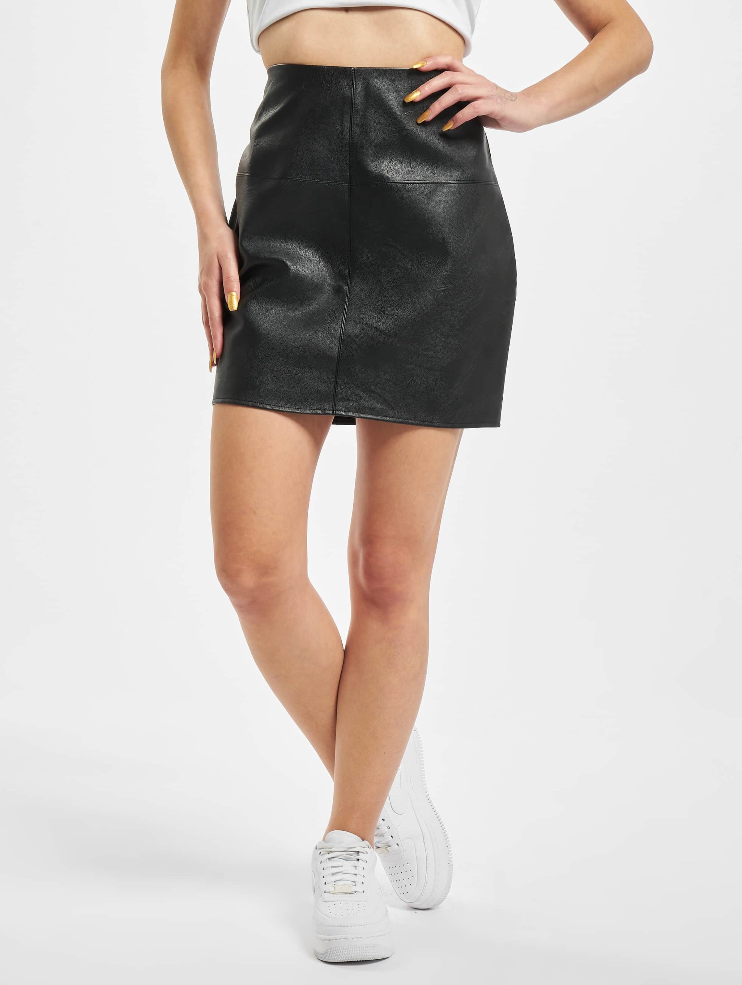 Missguided Faux Leather Mini Skirt Vrouwen op kleur zwart, Maat 34