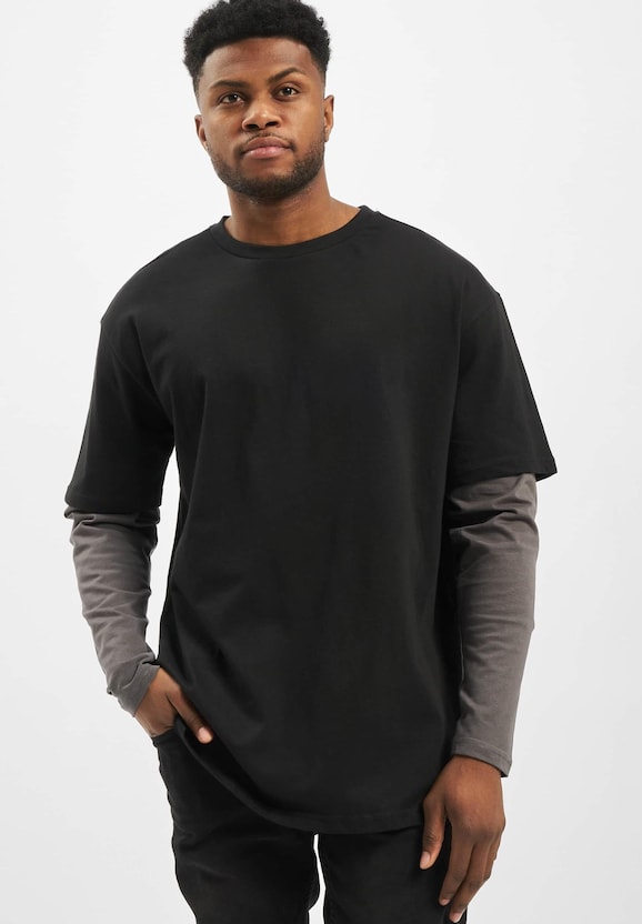 Oversized Shaped Double Layer LS Tee-0