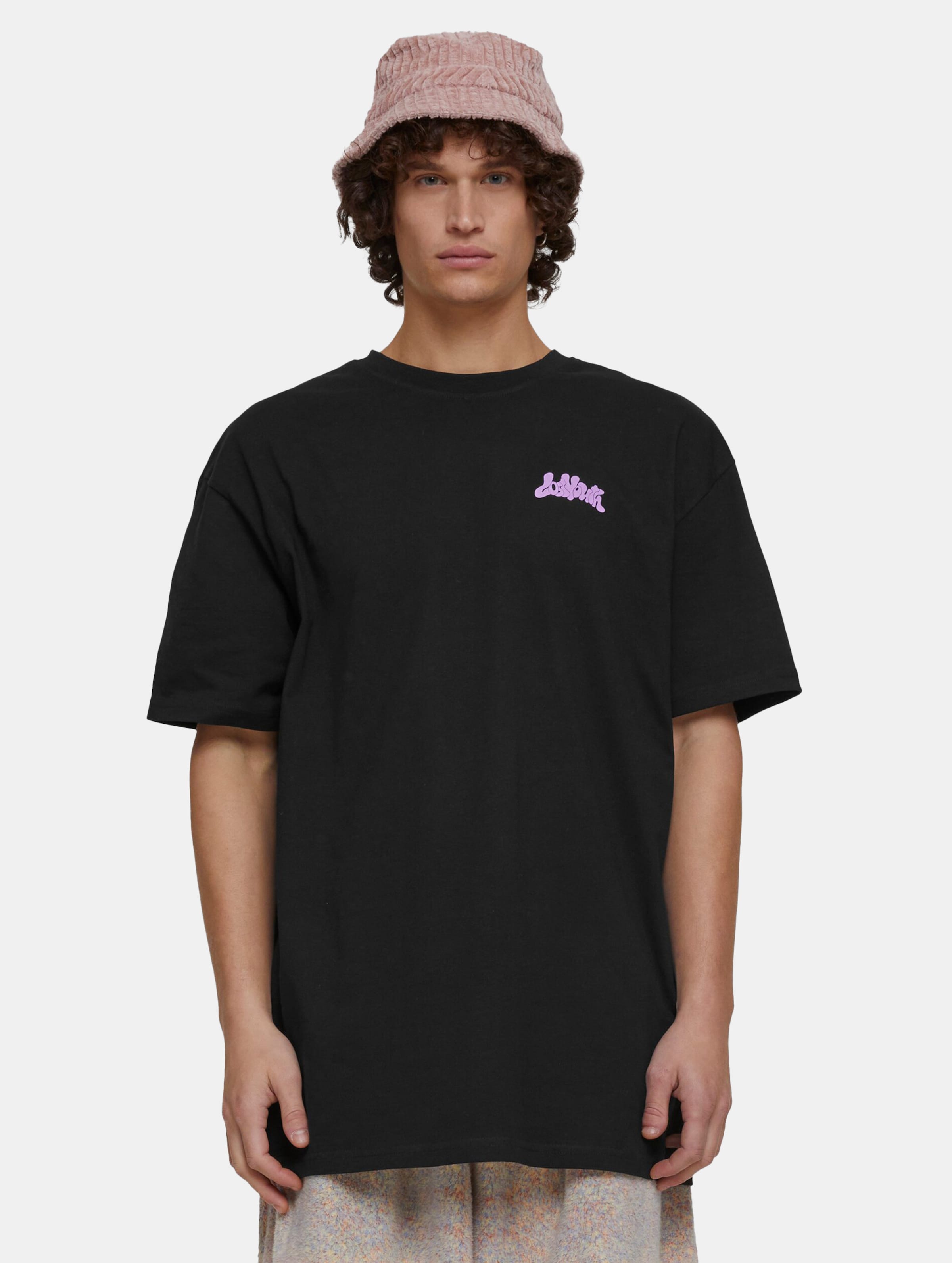 Lost Youth Blossom Spiral T-Shirts Männer,Unisex op kleur zwart, Maat M
