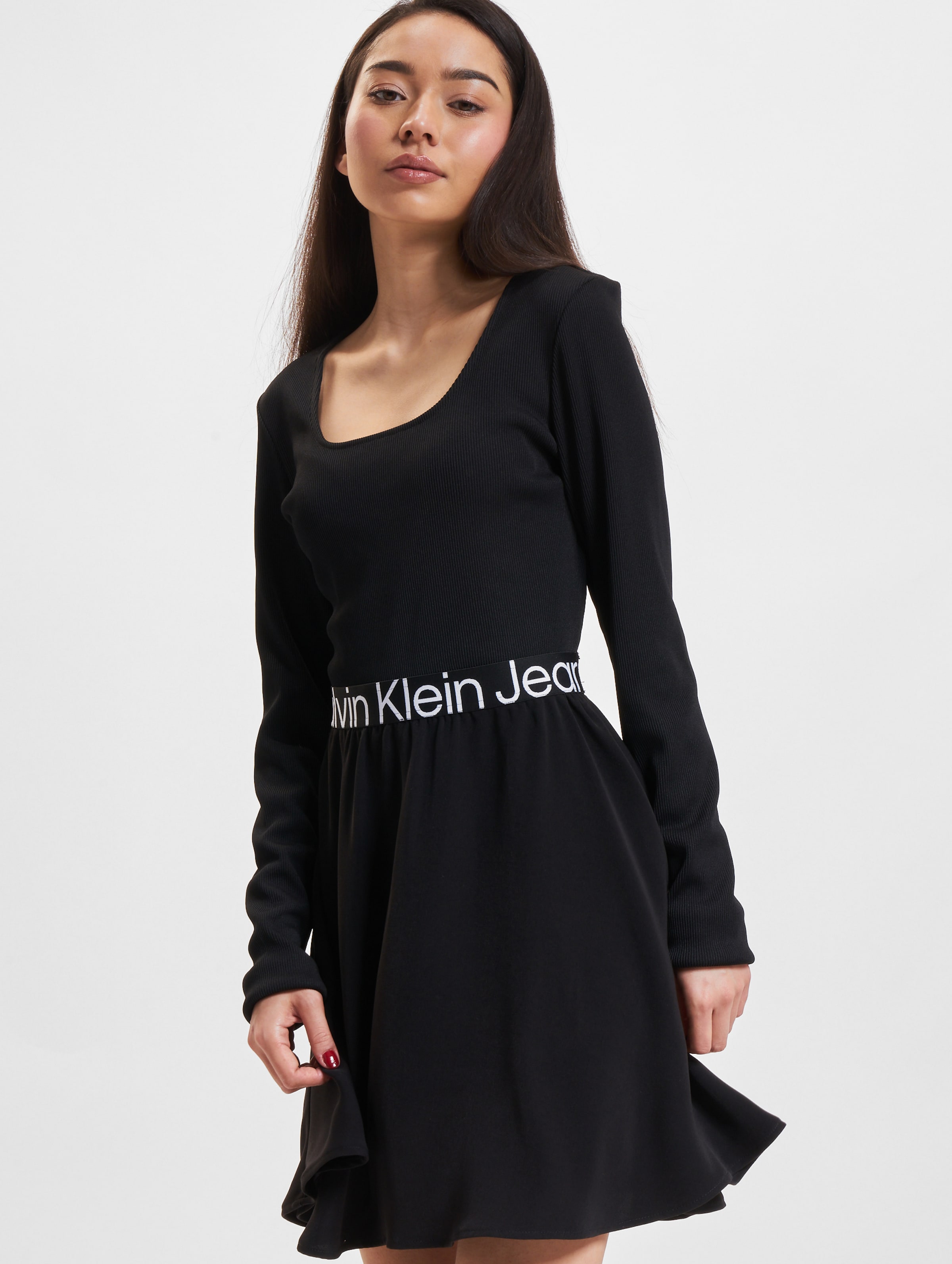Calvin Klein Jeans Logo Kleider Unisex op kleur zwart, Maat XS