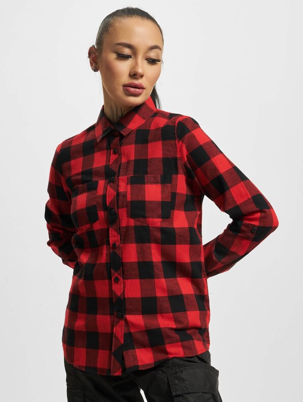 Ladies Turnup Checked Flanell Shirt-2