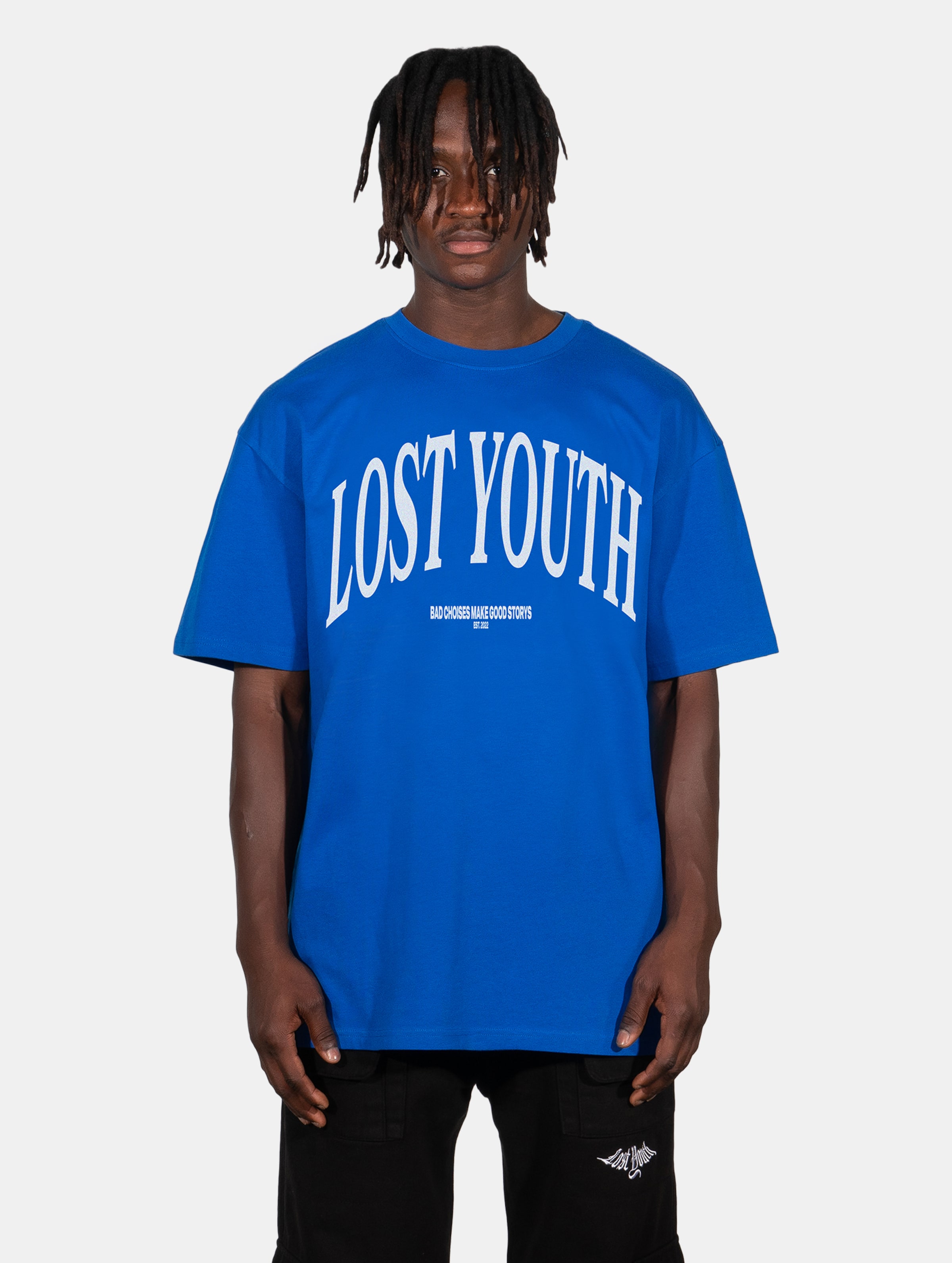 Lost Youth LY TEE CLASSIC V.1 Mannen op kleur blauw, Maat M