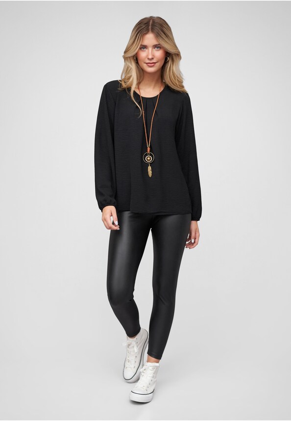 Longsleeve Blouse with Necklace-4