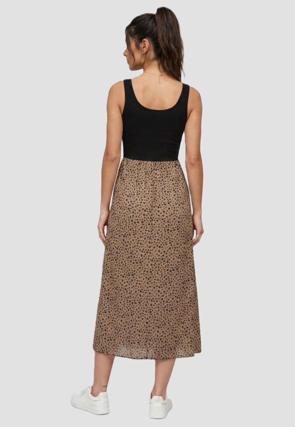 Cloud5ive Damen Maxi-Kleid Rundhals mit Punkt Print-1