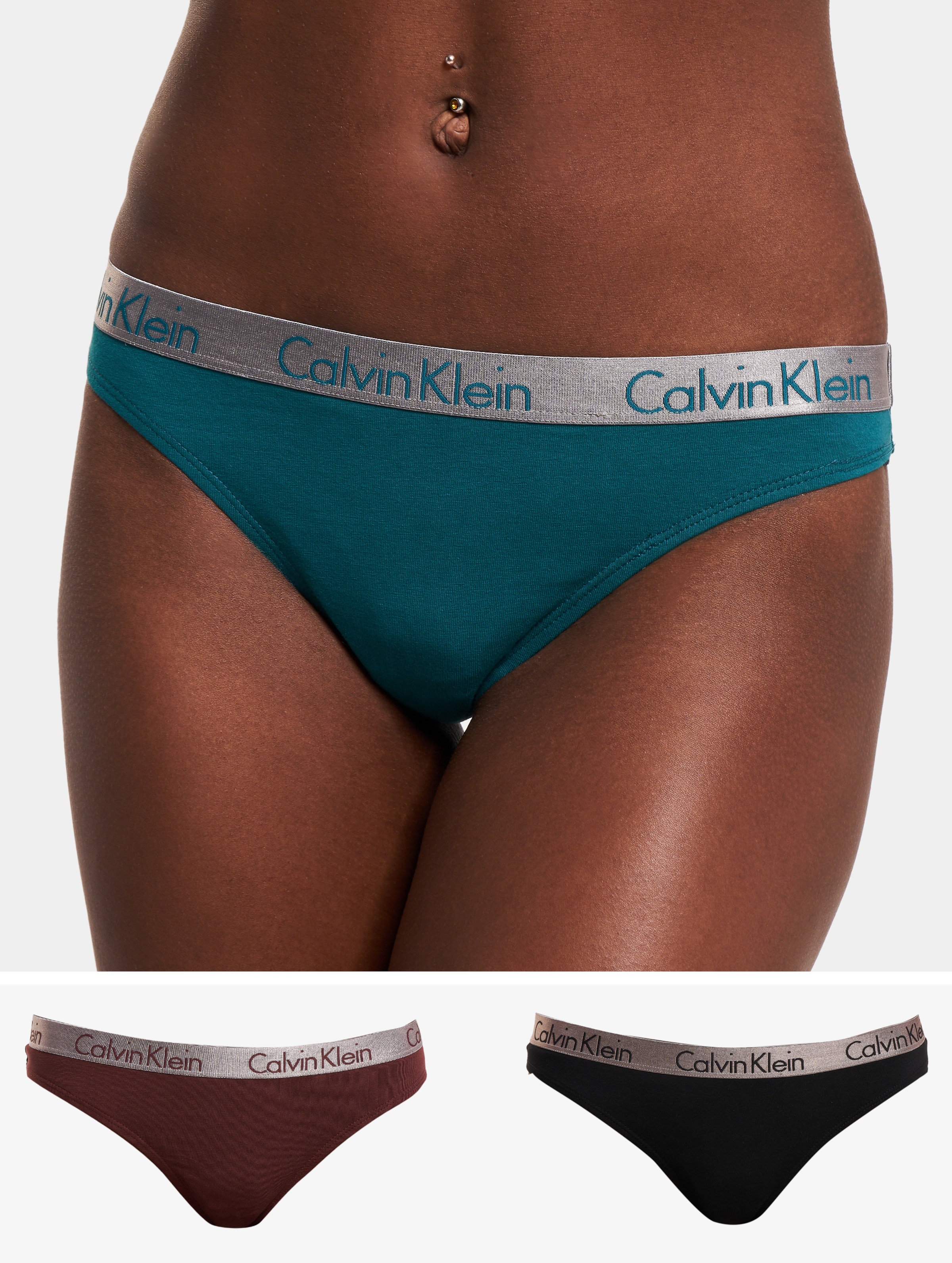 Calvin Klein Thong 3 Pack Unterwäsche Vrouwen op kleur kleurrijk, Maat XS