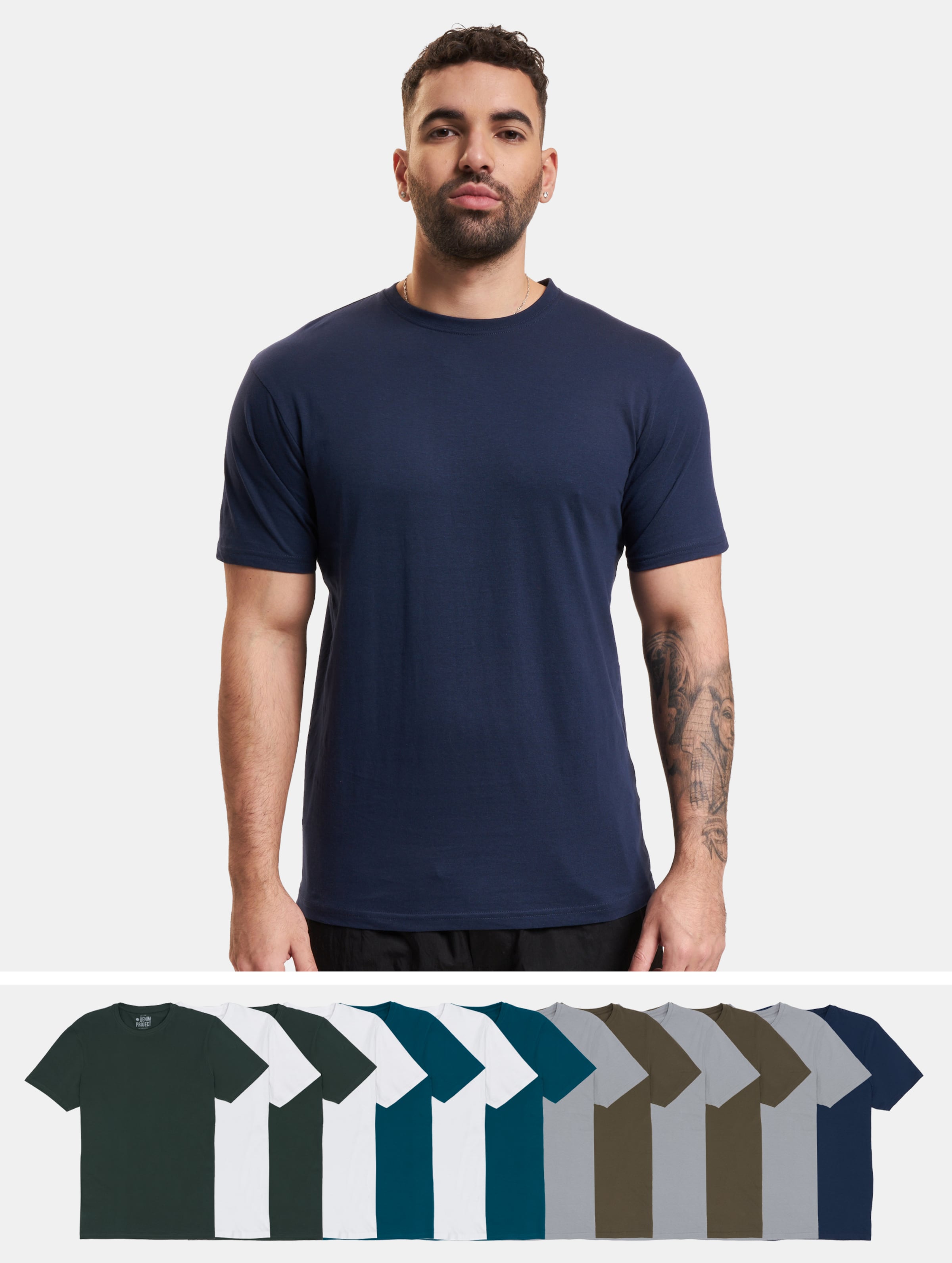 Denim Project Formidable 14 Pack T-Shirts Mannen op kleur kleurrijk, Maat XXL
