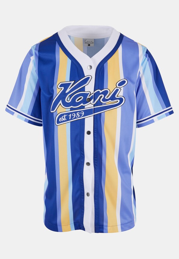 KM241-042-1 Karl Kani Varsity Striped Baseball Shirt-2