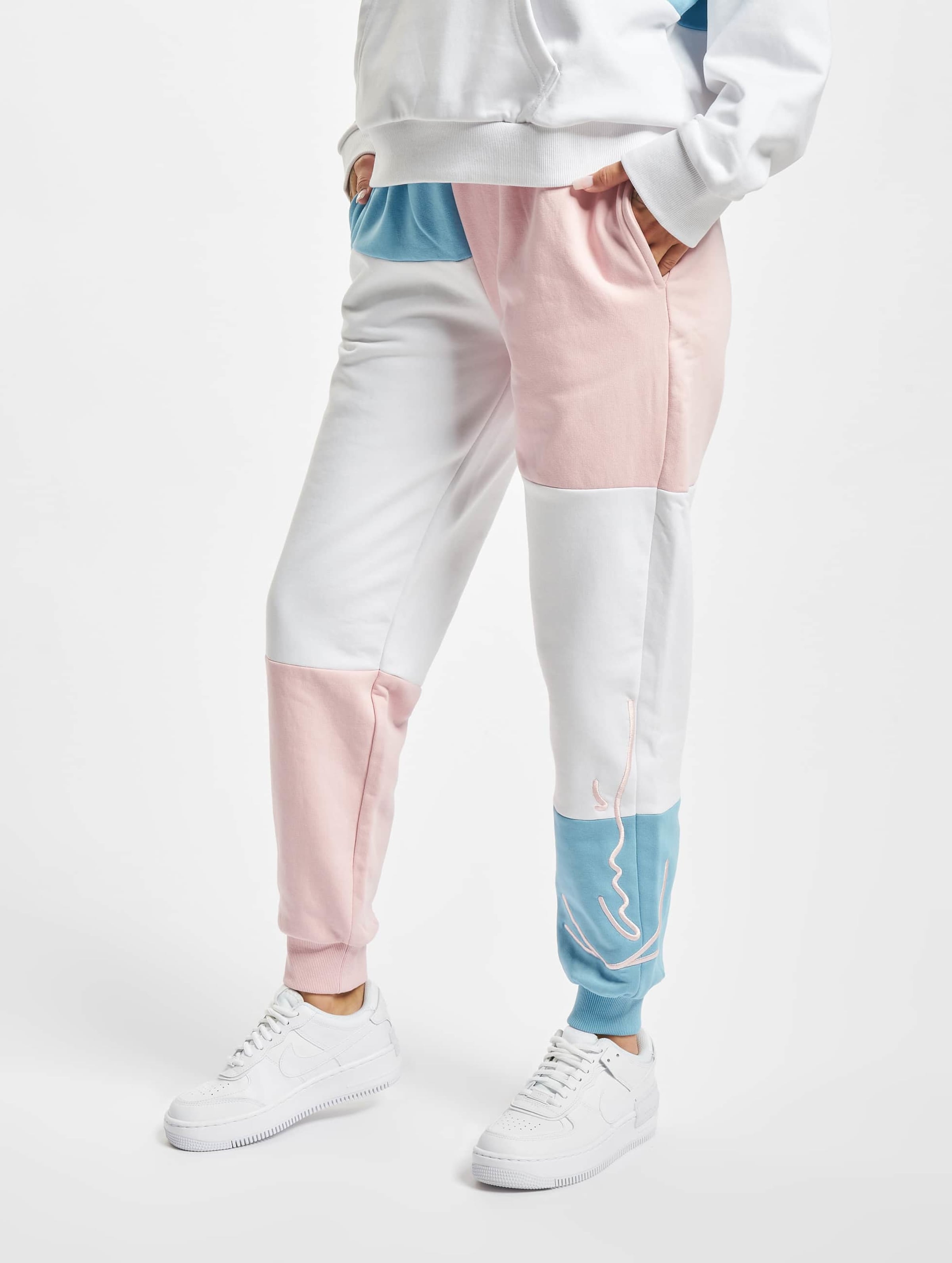 Karl Kani Signature Block Sweatpants light blue/rose/white Frauen,Unisex op kleur roze, Maat S