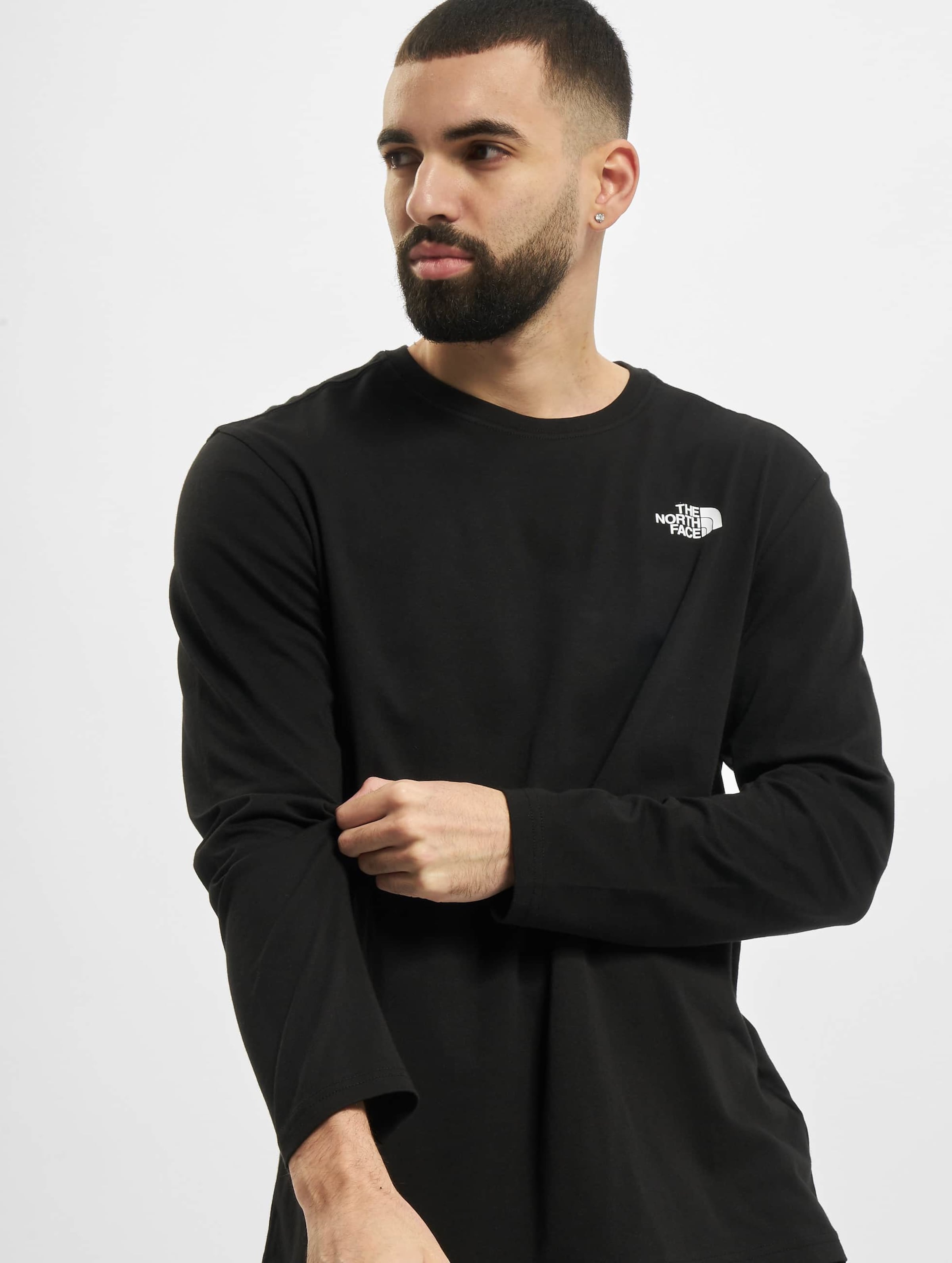 North face long hot sale sleeve black