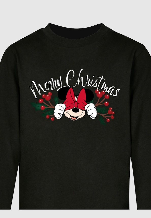 Kids Minnie Mouse - Christmas Holly Longsleeve-2