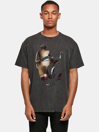 Avengers Endgame - Avenge The Fallen Iron Man Acid Washed Oversized