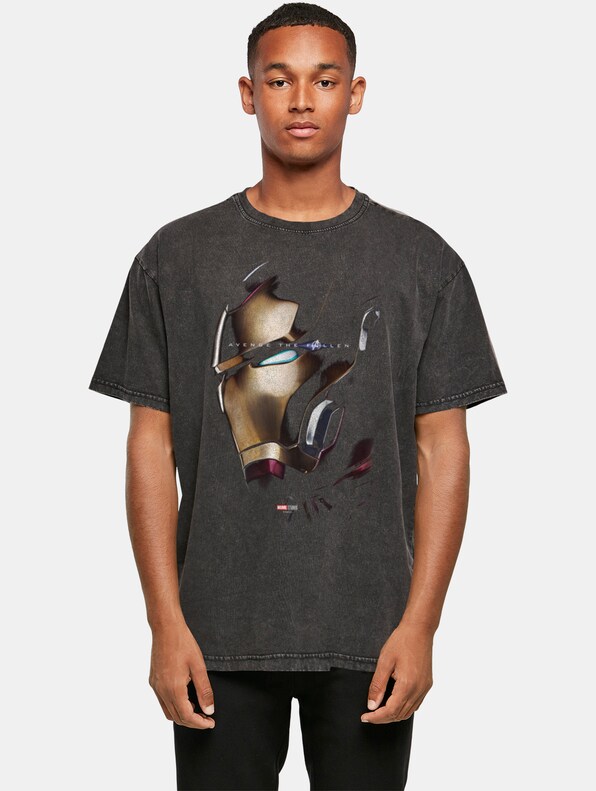 Avengers Endgame - Avenge The Fallen Iron Man Acid Washed Oversized-0