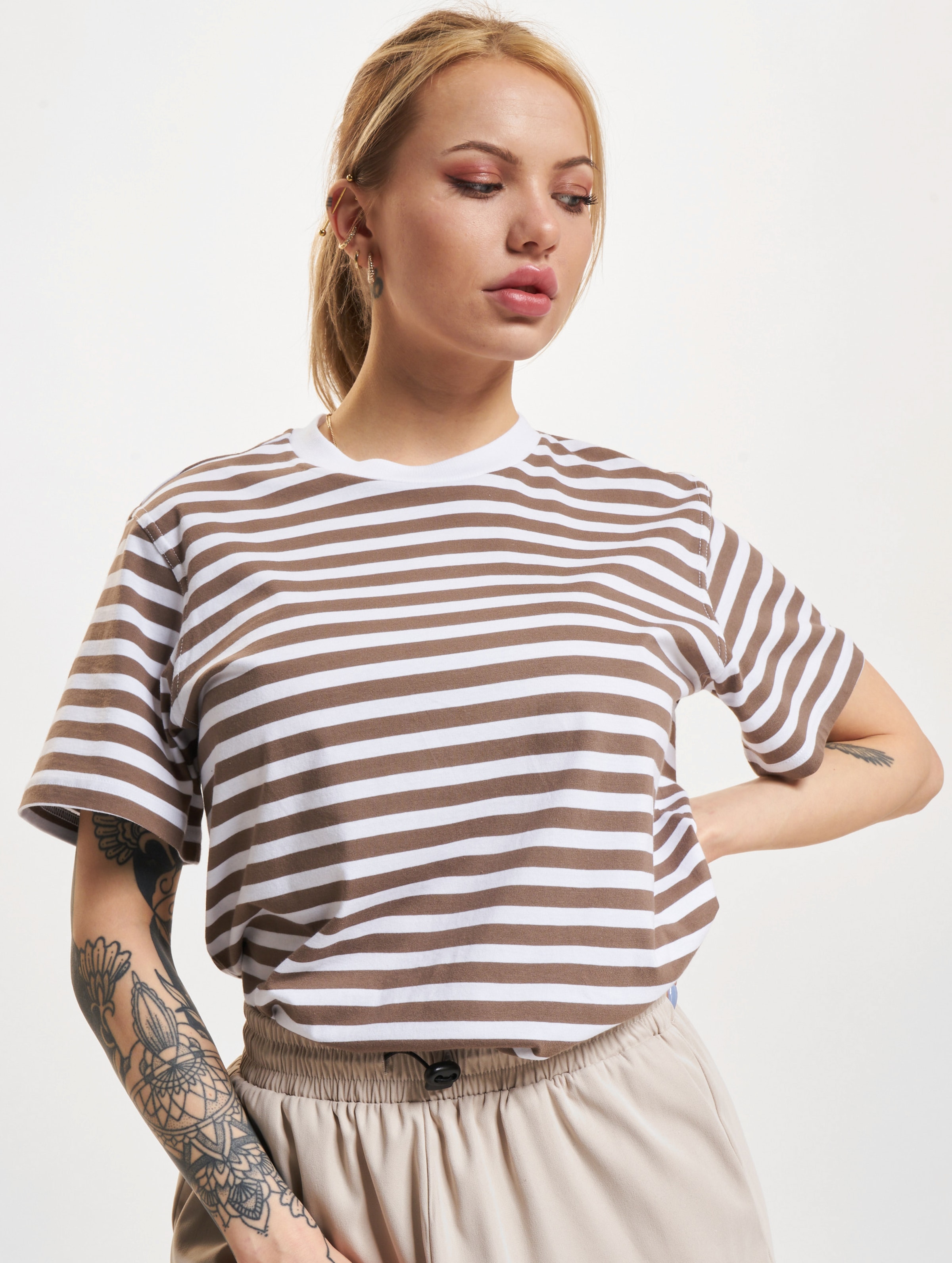 Only Livina S/S Stripe Tee Vrouwen op kleur wit, Maat XL