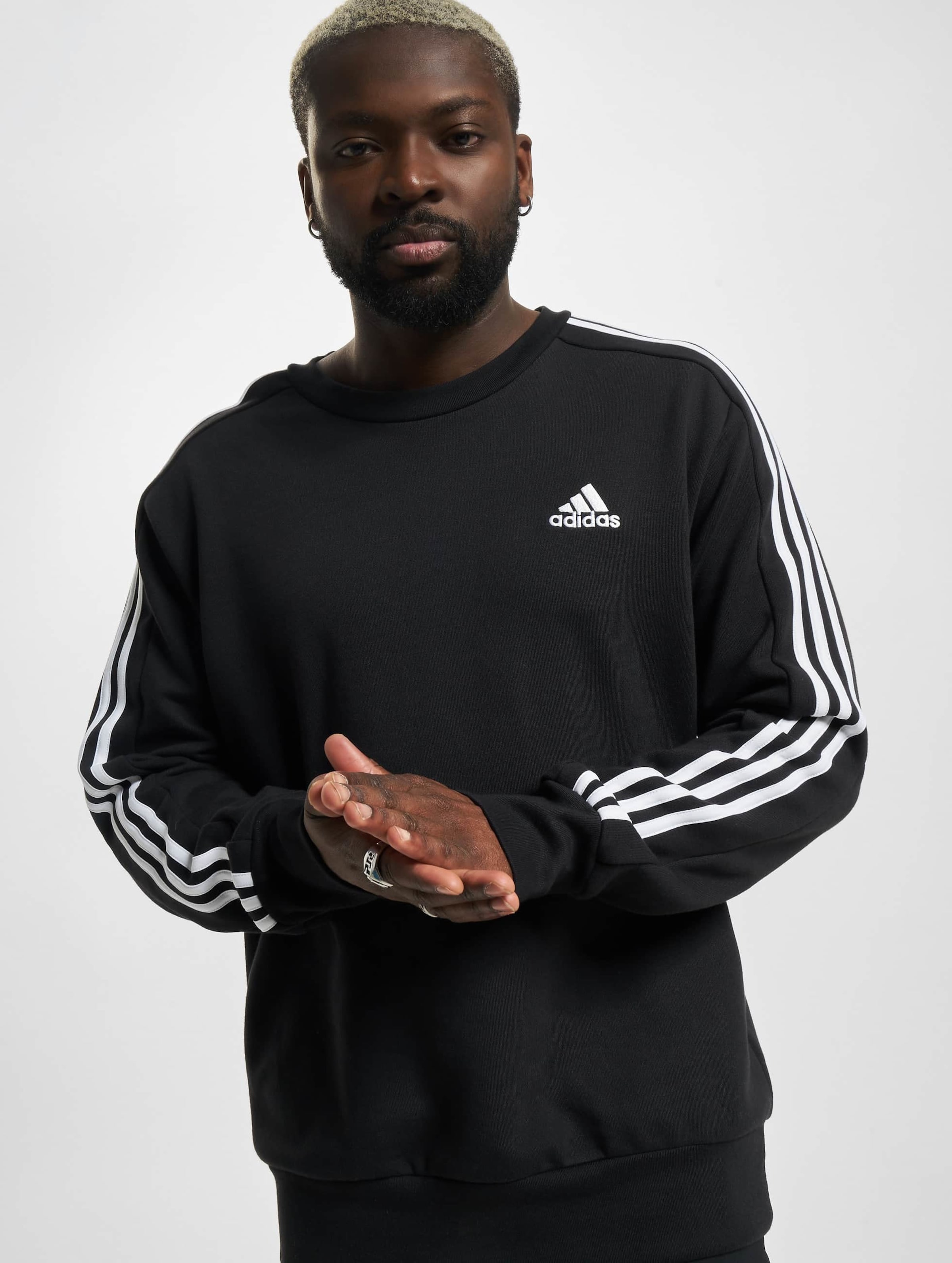 Adidas originals 3 deals stripe sweatshirt