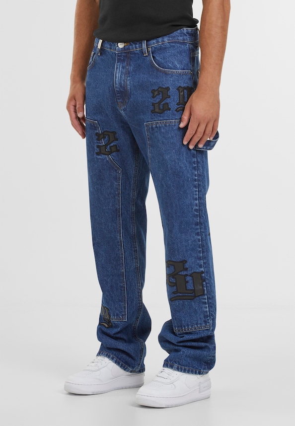Manas Logo Carpenter Straight Jeans-2