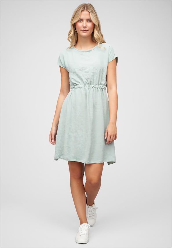 Musselin T-Shirt-Kleid mit elastischem Taillenbund-4