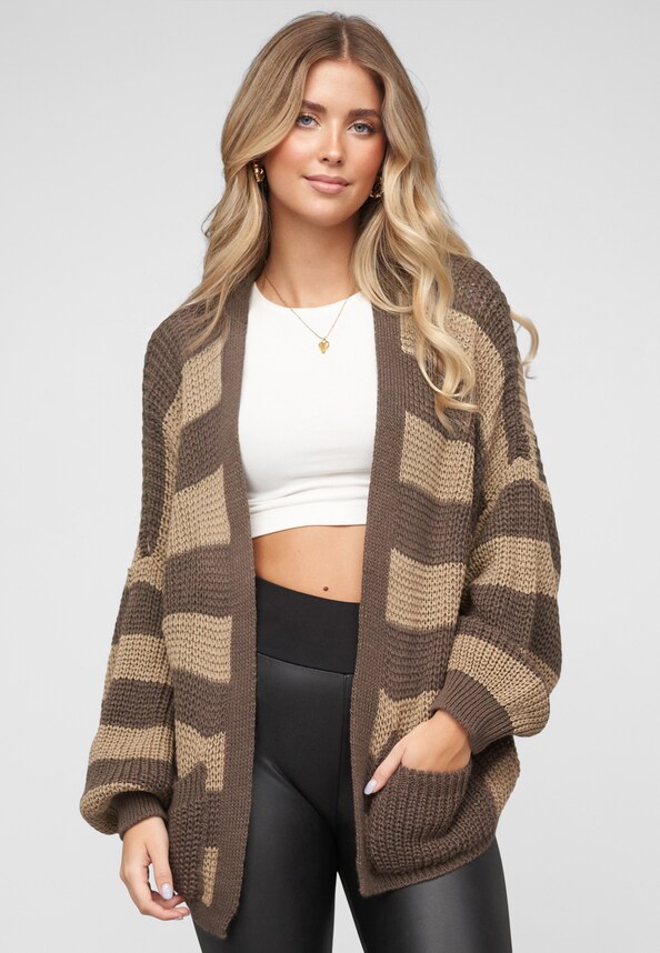 Knit Cardigan with stripes-0