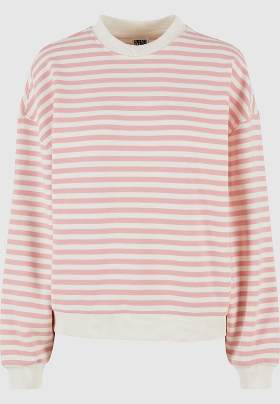 Ladies Oversized Striped Crewneck-3