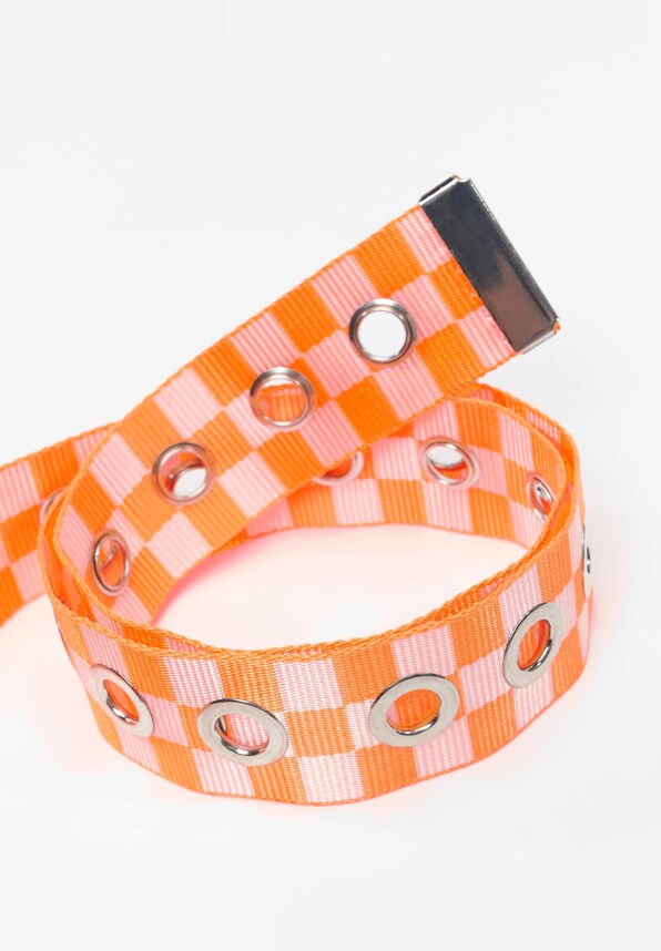 Checker With Eyelets Belt-2