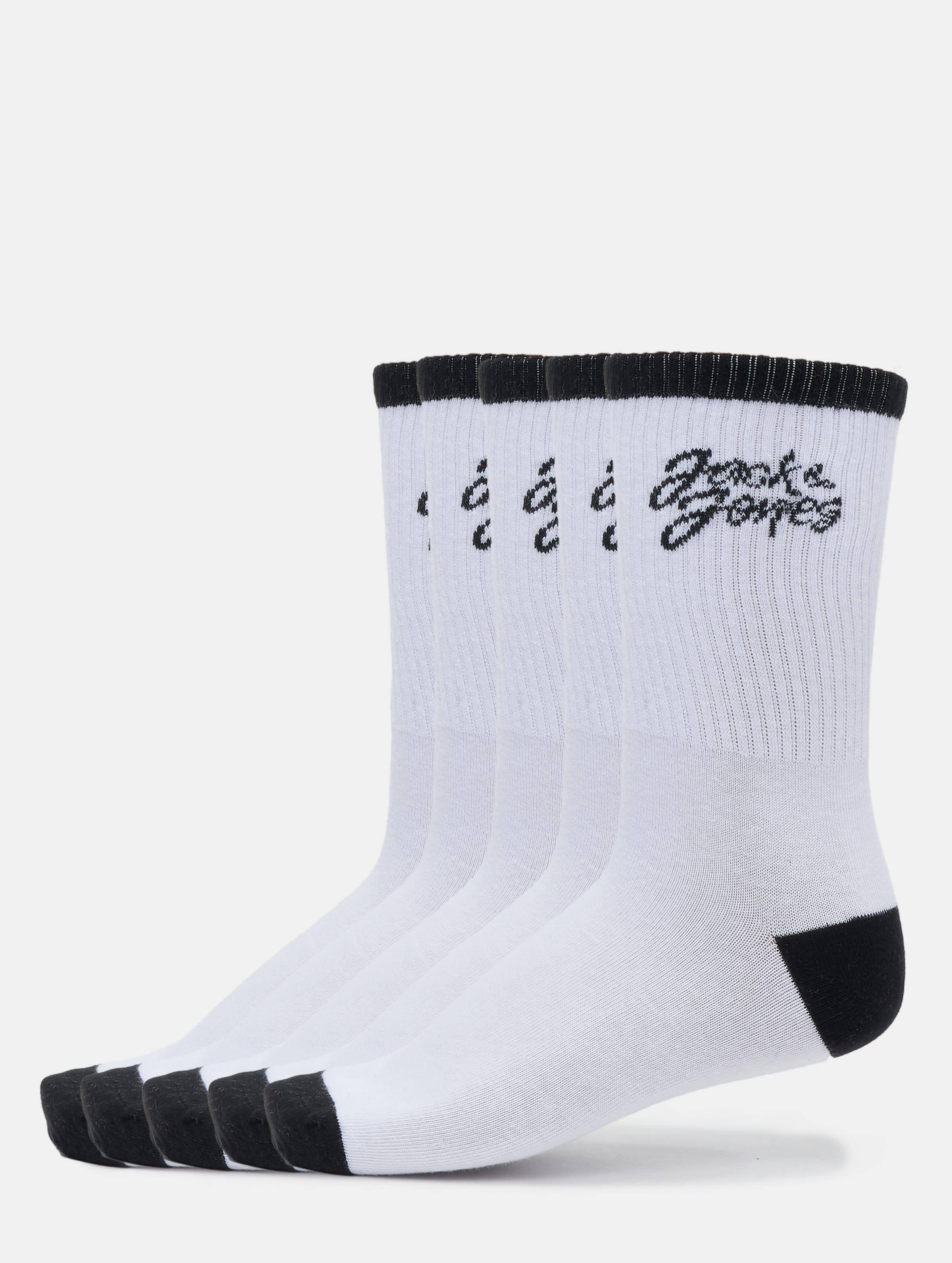 Jack & Jones Cal Logo Tennis 5 Pack Socken Frauen,Männer,Unisex op kleur wit, Maat ONE_SIZE