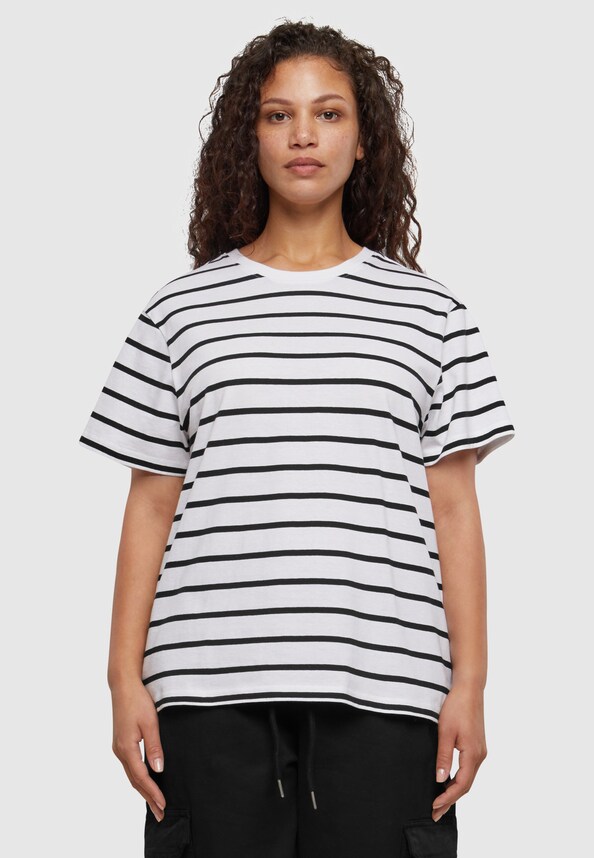 Ladies Striped Boxy Tee-10