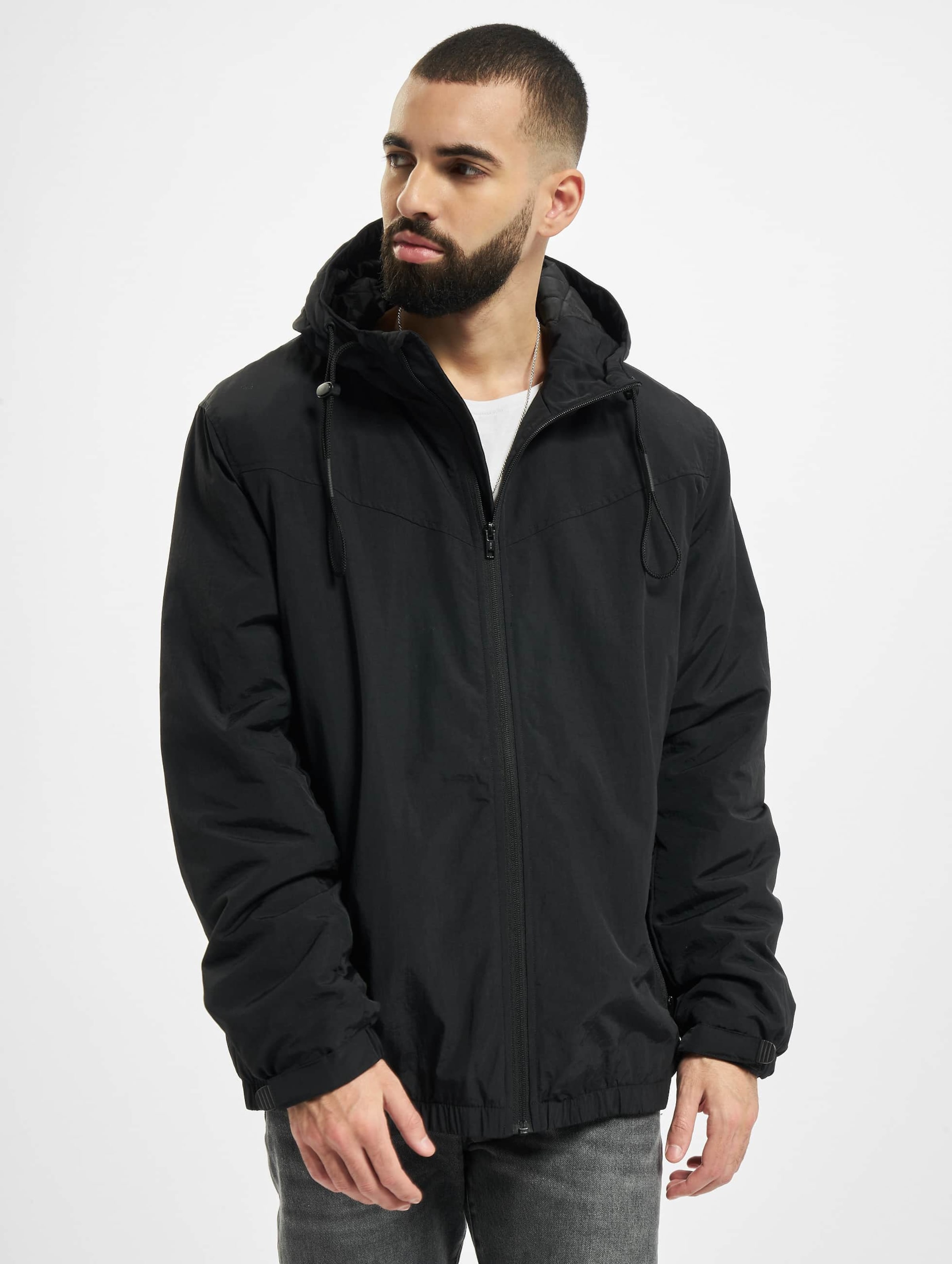 Urban Classics Hooded Easy Jacket Mannen op kleur zwart, Maat S