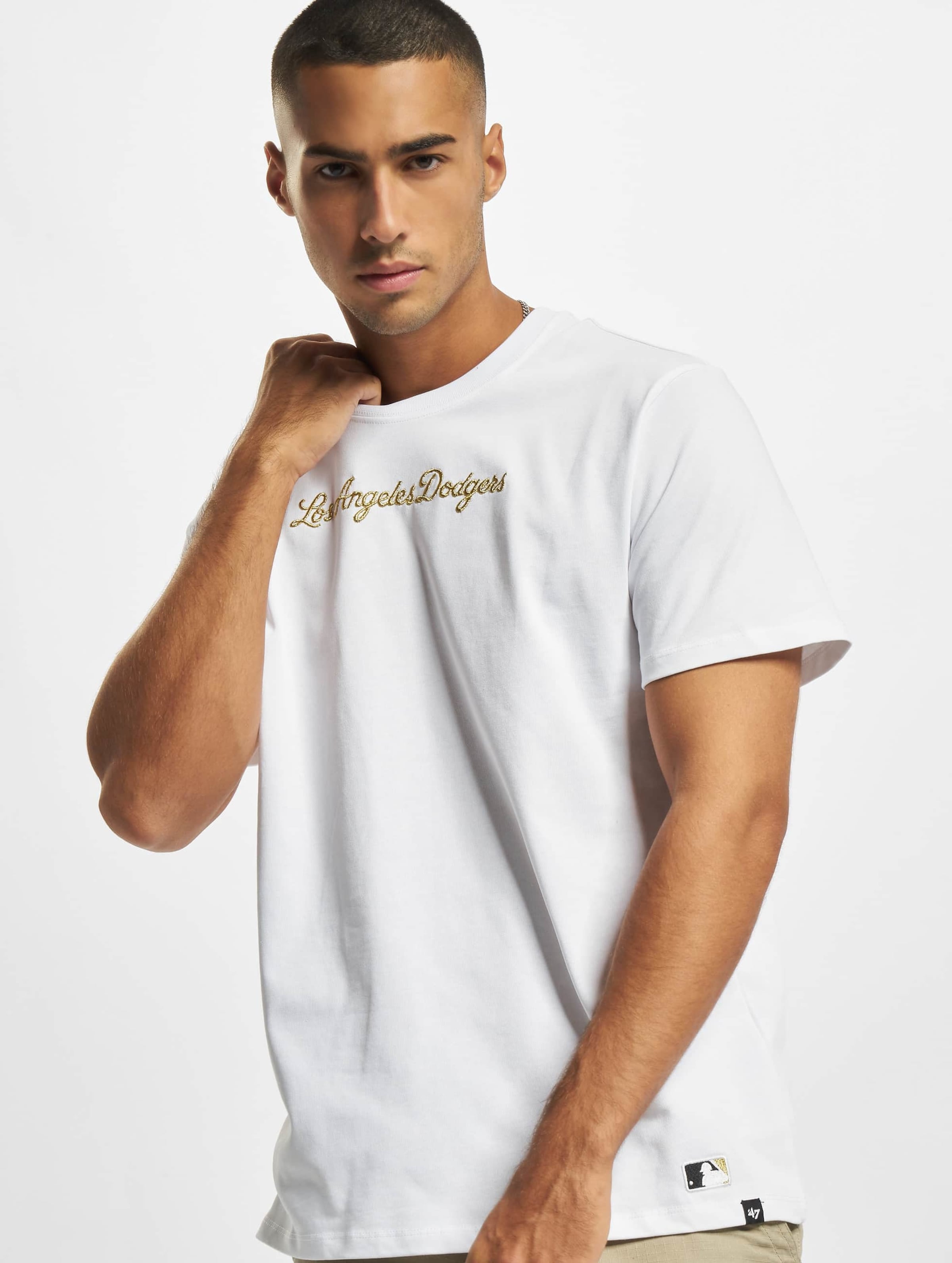 47 MLB LA Dodgers Embroidery Wordmark Southside T-Shirt Mannen op kleur wit, Maat M