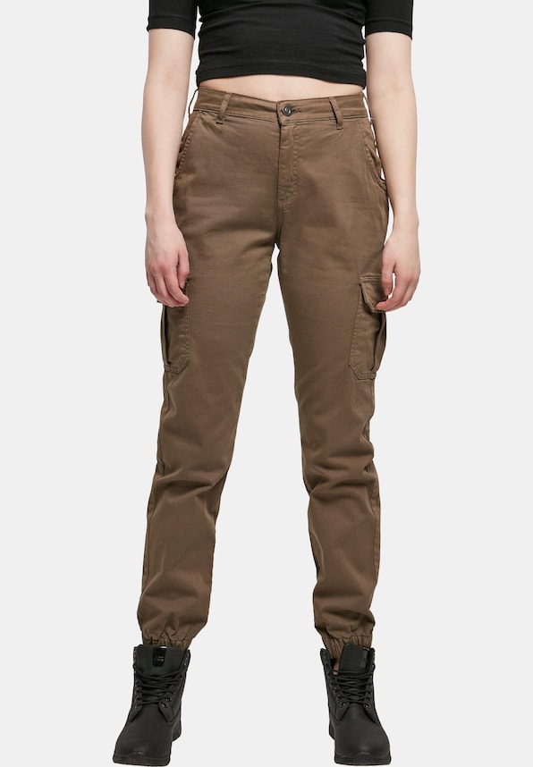 Ladies High Waist Cargo Pants-2