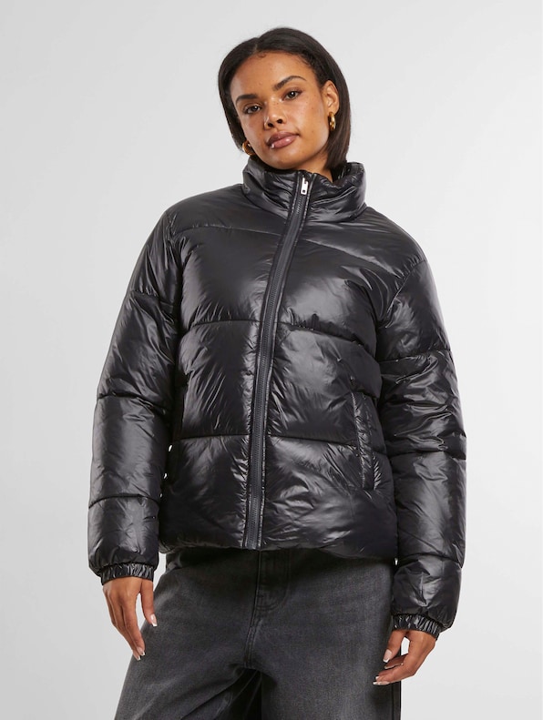 Ladies Recycled Short Shiny Puffer -0