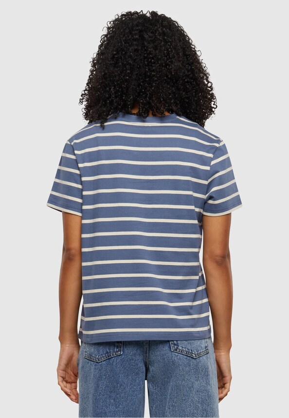 Ladies Striped Boxy Tee-1