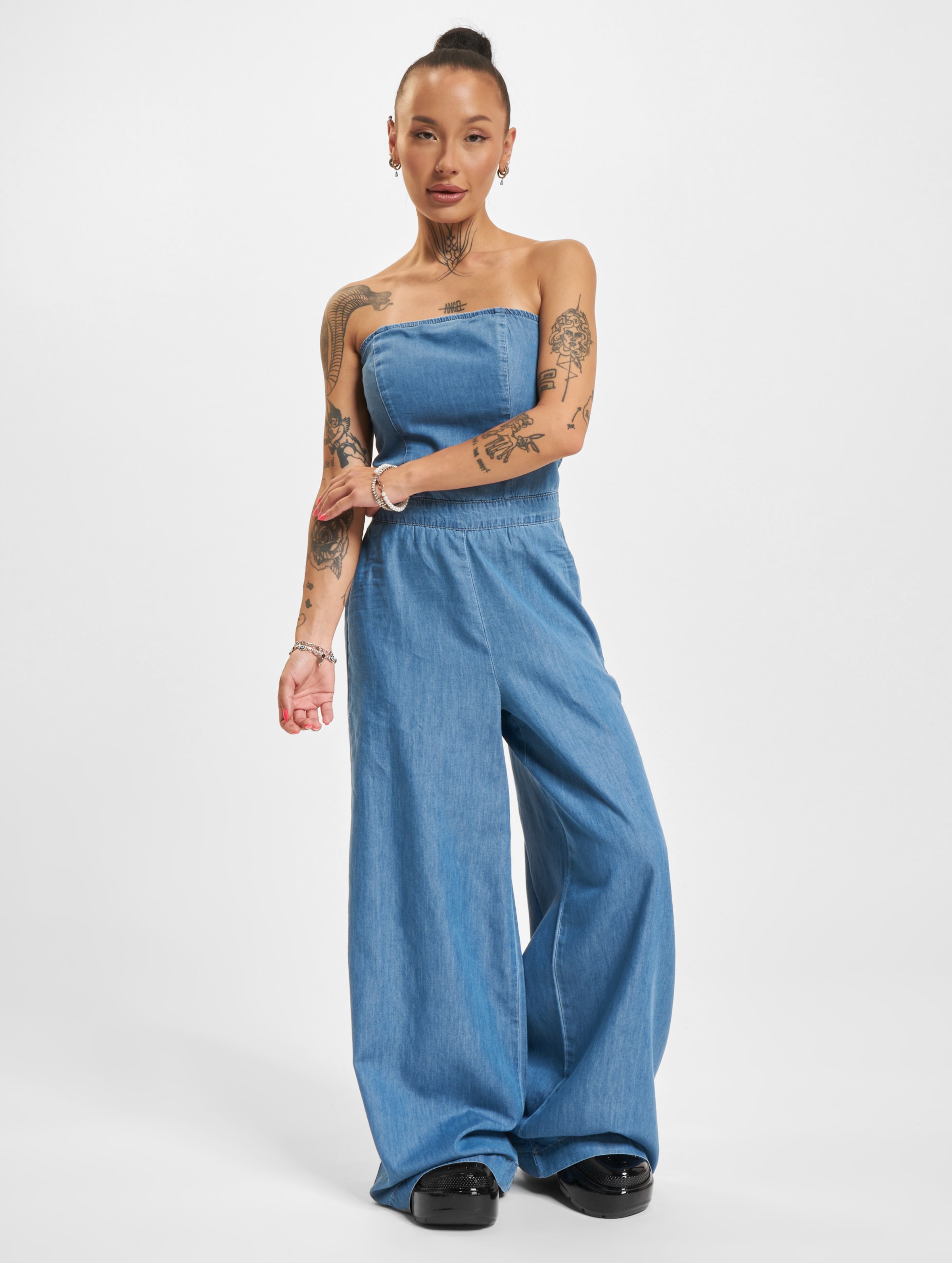 Only Akia Bea Denim Jumpsuits Frauen,Unisex op kleur blauw, Maat L