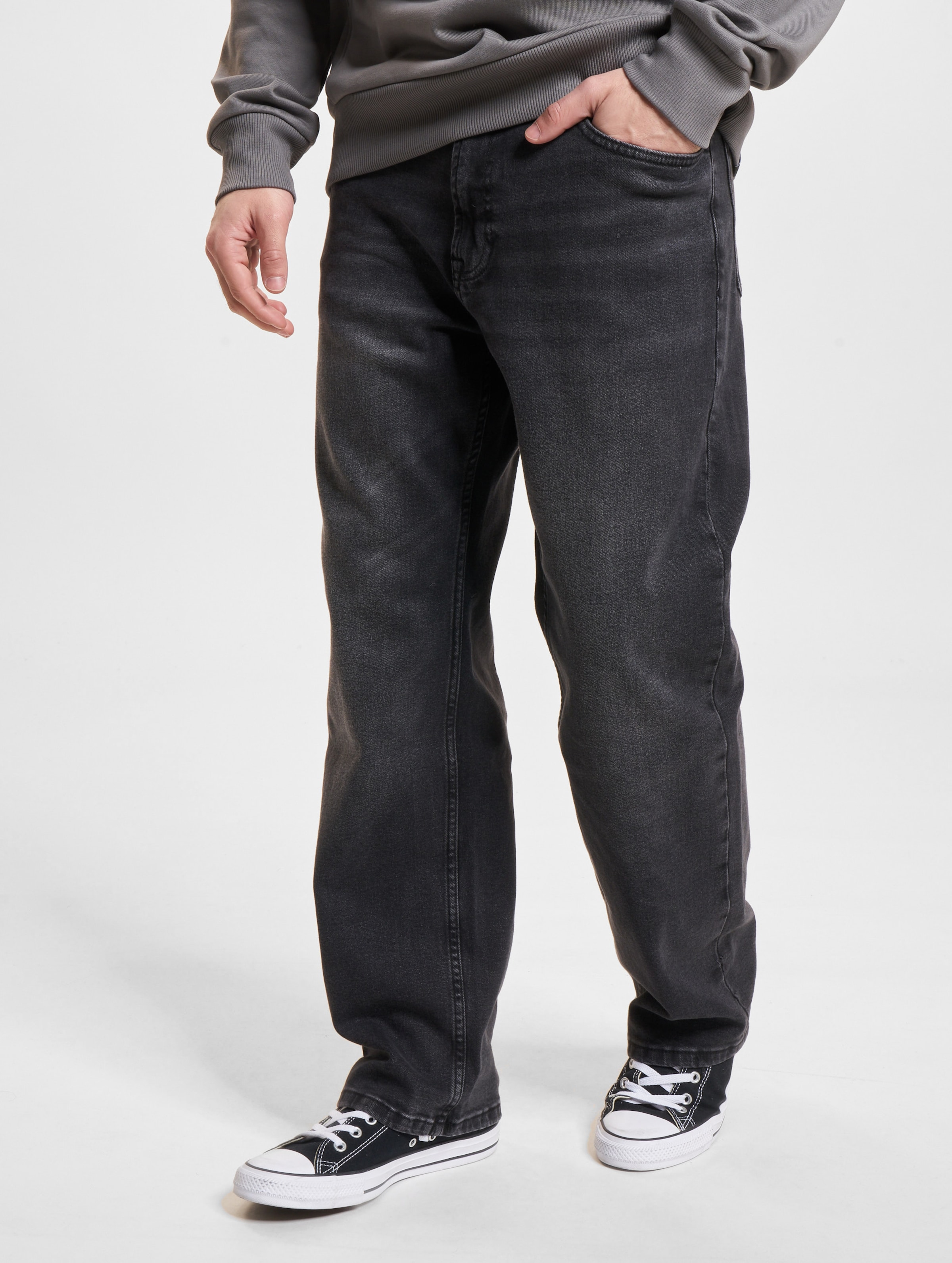 Denim Project Recycled Loose Jeans Mannen op kleur zwart, Maat 2930