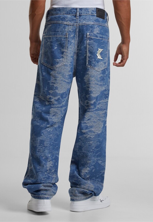 OG K Distress Camo Five Pocket Denim-1