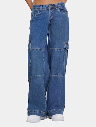 Ladies Low Waist Cargo Denim