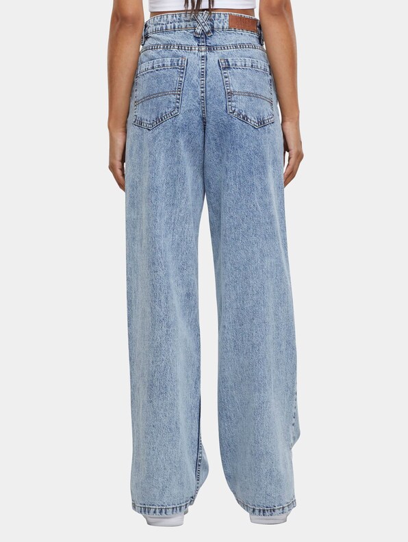 Ladies Wide Leg Slit Denim-1