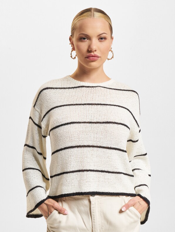 Geena 7/8 Stripe O Neck Knit-2