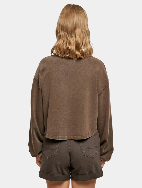 Ladies Cropped Small Embroidery Terry Crewneck-1