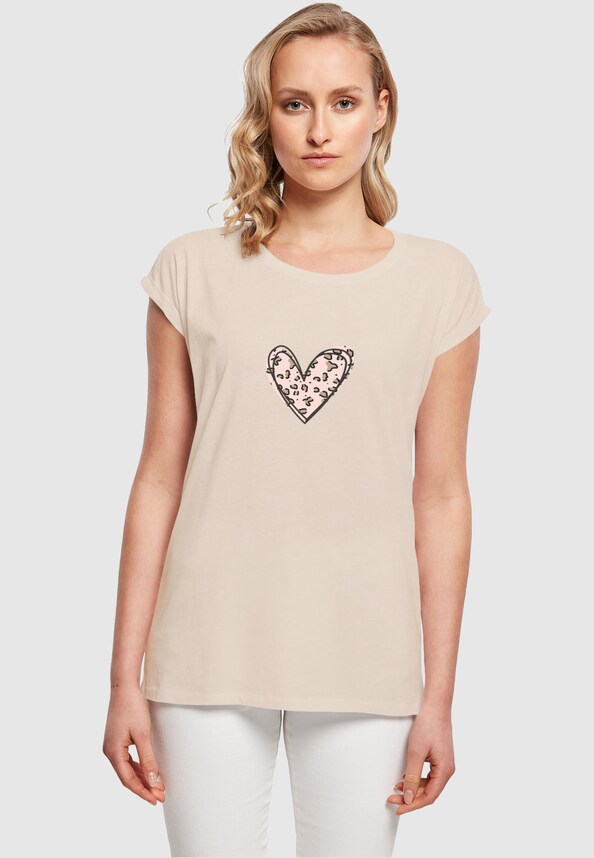 Ladies Valentines Day - Leopard Heart Extended Shoulder-0