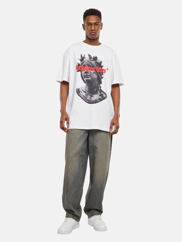 Forgotten Faces Fading Logo Statue Oversize T-Shirts-2