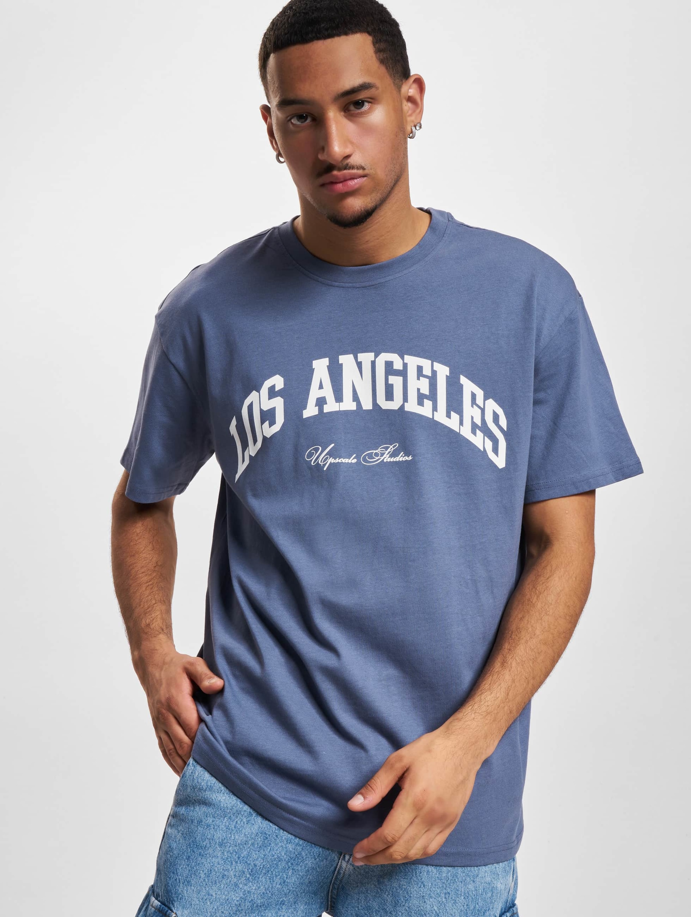 Mister Tee Upscale L.A. College Oversize T-Shirt Mannen op kleur blauw, Maat XL