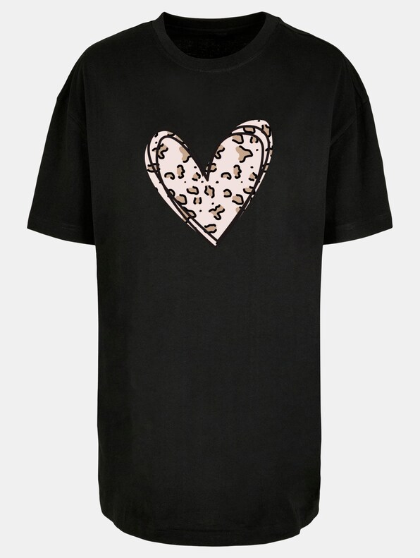 Ladies Valentines Day - Leopard Heart Oversized Boyfriend -2