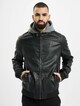 Fleece Hooded Fake Leather -2