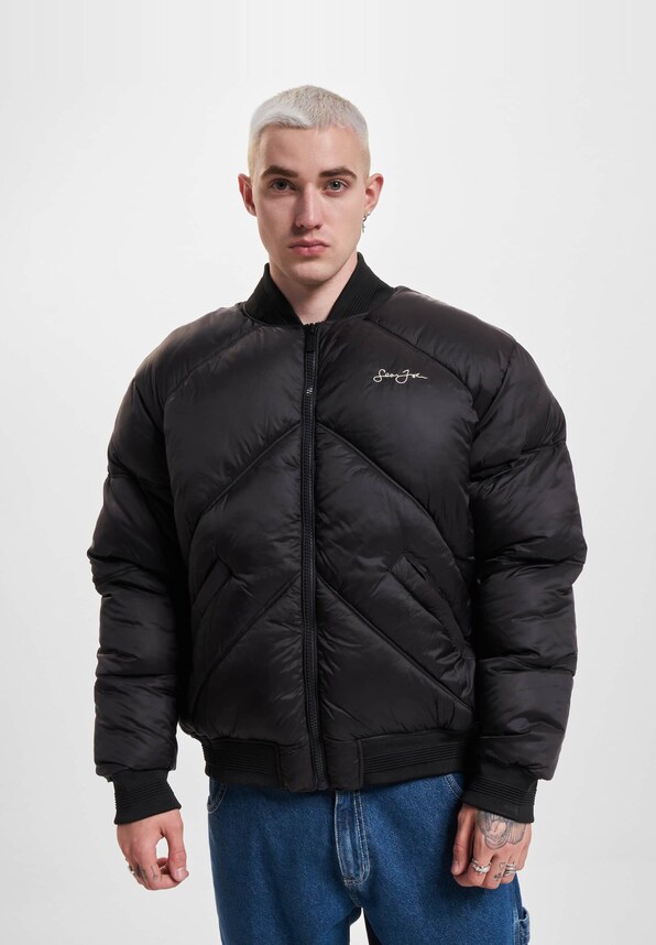 JM233-015-2 SJ Script Logo Bomber Puffer Jacket-2