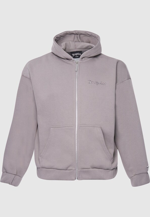 HEAVY OVERSIZE EMBO ZIPPER HOODIE-3