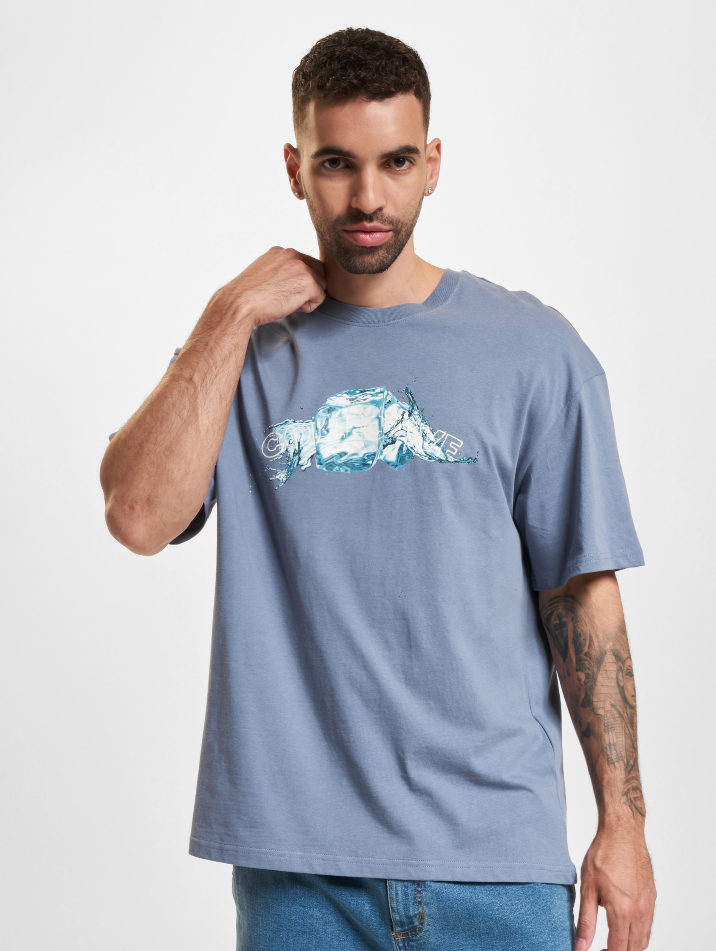Jack & Jones Splash Crew Neck T-Shirts Männer,Unisex op kleur blauw, Maat L