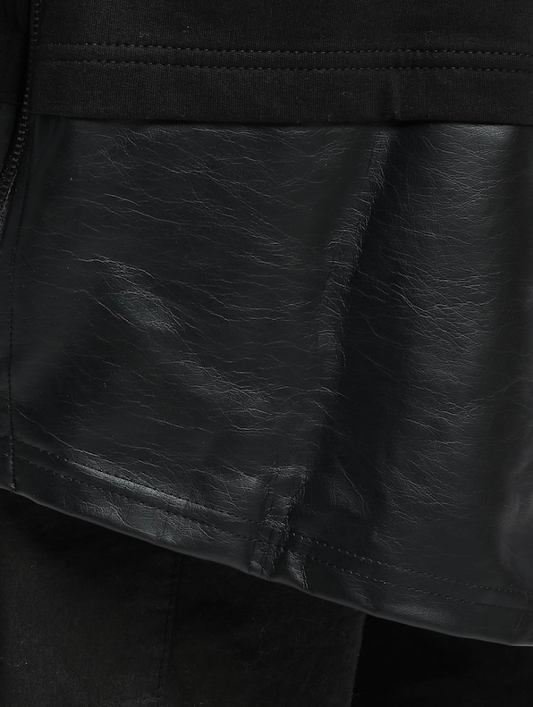 Long Zipped Leather Imitation-3