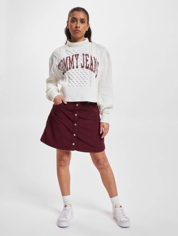 Tommy Jeans Crop College Cable Strickpulli-5