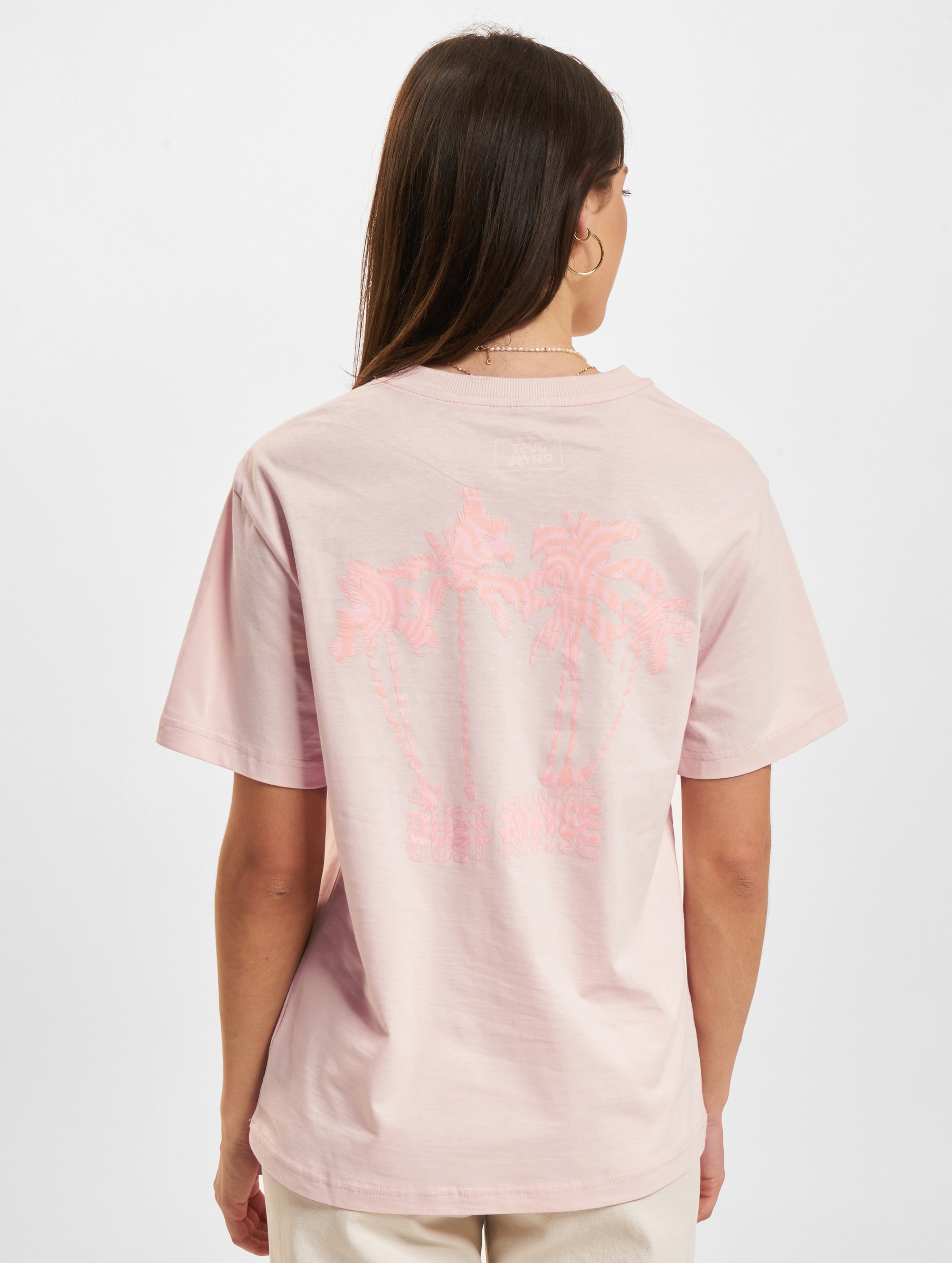 Just Rhyse WavyPalms T-Shirt Vrouwen op kleur roze, Maat L
