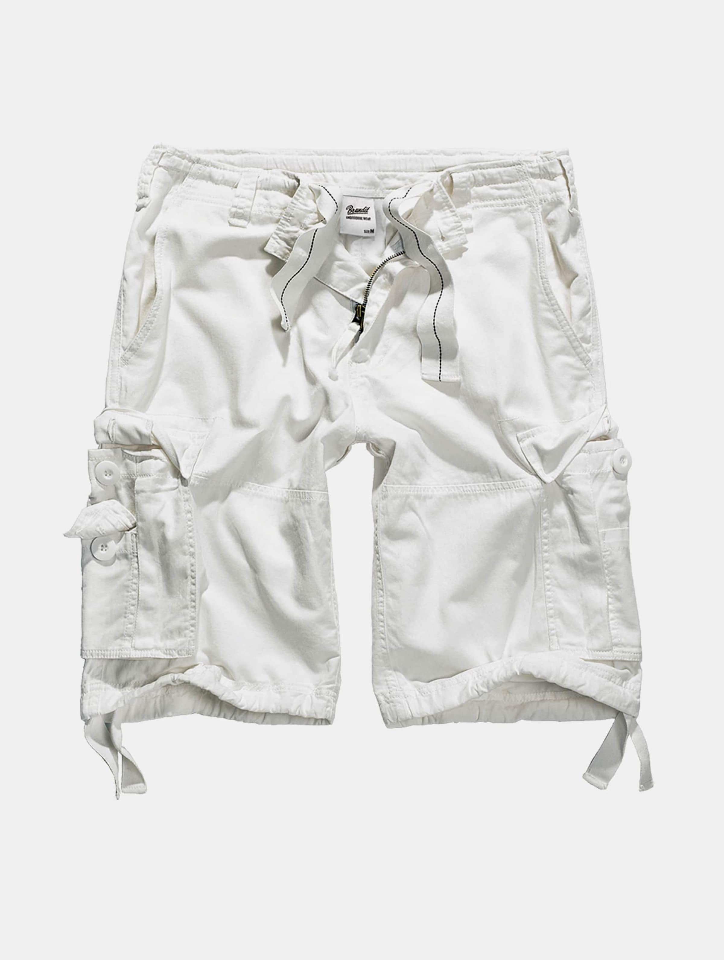 Brandit Vintage Cargo Shorts Mannen op kleur wit, Maat 7XL